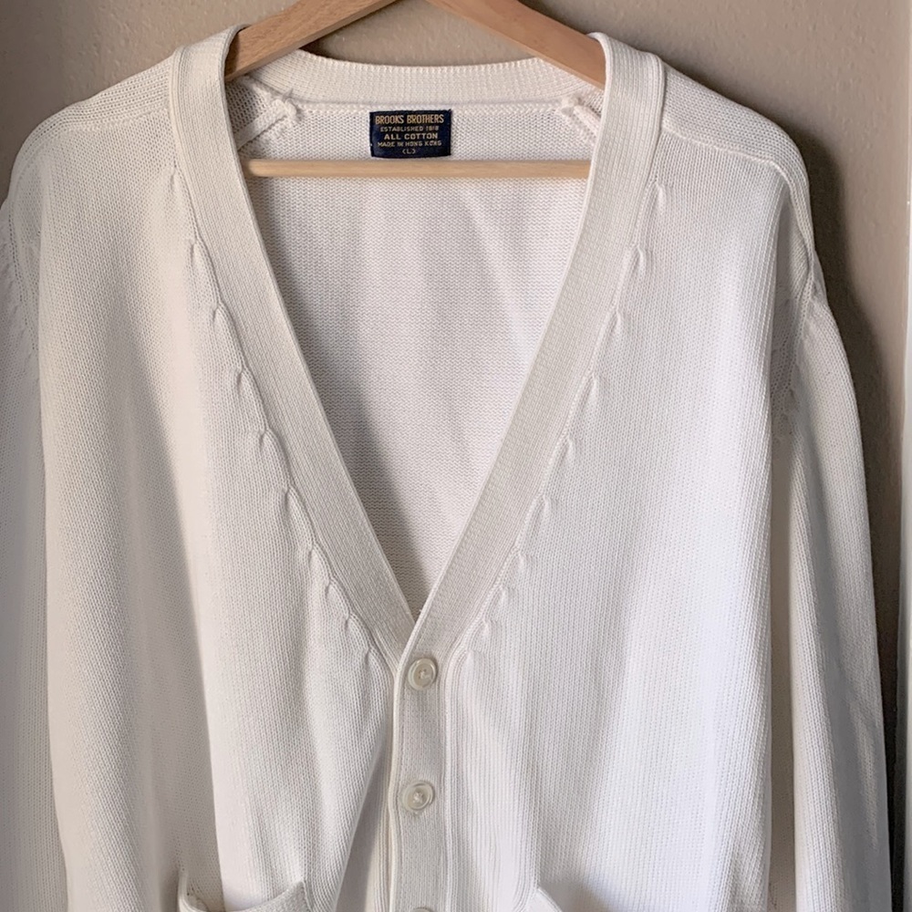 BROOKS BROTHERS Cream Long Sleeve Cardigan